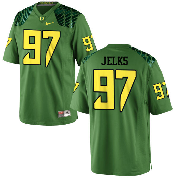 Men #97 Jalen Jelks Oregon Ducks College Football Jerseys-Apple Green - Click Image to Close
